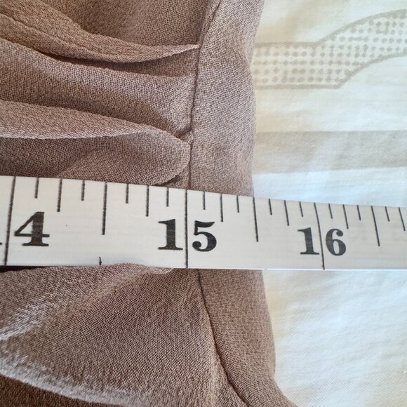 Cynthia Steffe 100% Silk Light Brown Sleeveless Blouse - Picture 9 of 11